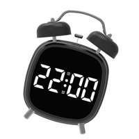Magideal - Reloje De Alarma Led Electrónica Doble Bell Decoración Del Hogar Grandes Números Descripción Alarma Fuerte Para La Oficina Sleepers Pesados Room Blanco