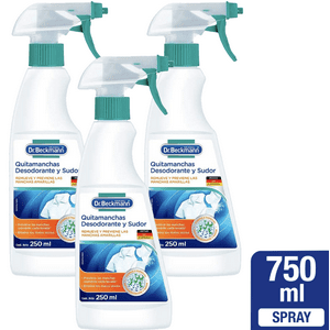 Pack X 3 Quitamanchas Desodorantes Y Sudor Dr. Beckmann 250 Ml