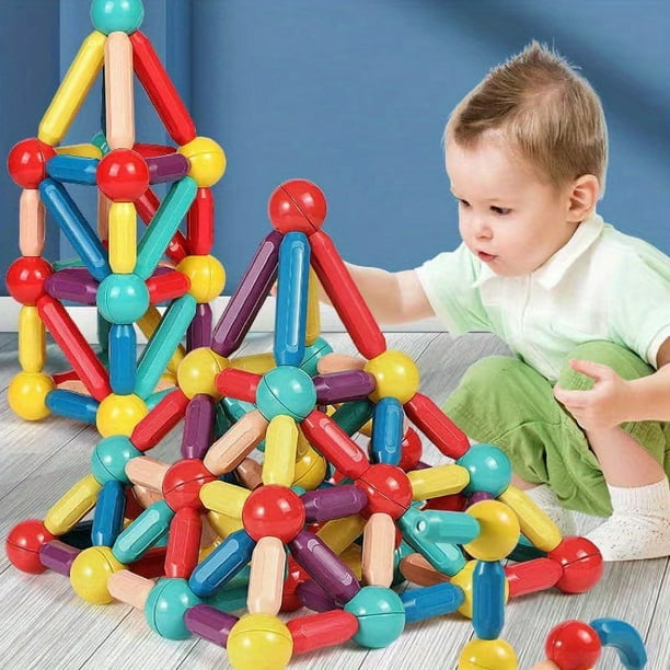 Large Magnetic Stick, Children's Large Particle Building Blocks, Assembled Educational Boys And Girls Magnetic Suction Magnet Ball, Baby Early Education Toys