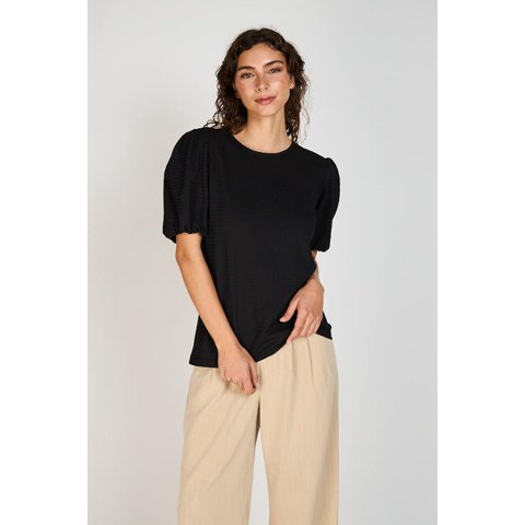 Polera Claire Manga Campana Eclipse Negro S