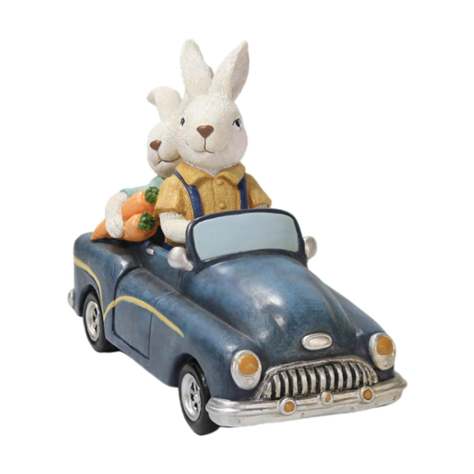 Ioensy - Figura Decorativa De Resina Con Forma De Conejo De Pascua Para El Hogar, El Dormitorio Y El Balcón