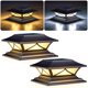 thumbnail image 1 of Luces solares para tapa de poste PASAMIC, paquete de 2, impermeables, 2 modos, 1 of 8