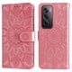 thumbnail image 1 of Funda tipo cartera FOXDOCK para OPPO Reno 12 5G , diseño girasol en relieve, cuero PU, cierre magnético, soporte y tarjetero, 1 of 5