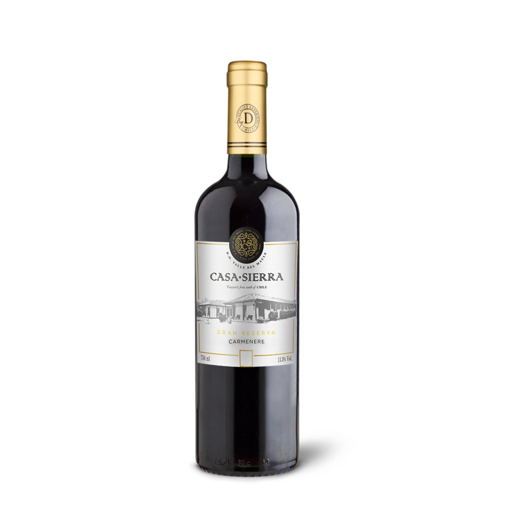 Vino Tinto Carmenere Gran Reserva 11.5° Botella 750 ml Casa Sierra