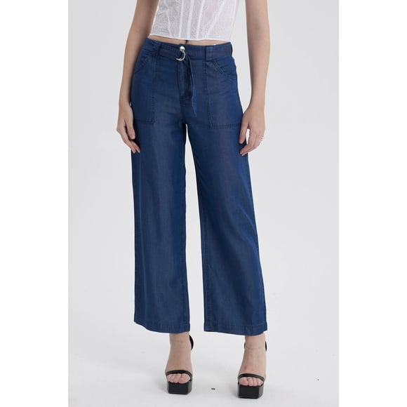 Jeans Mujer Calce Recto Ligero Azul Oscuro