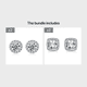 thumbnail image 1 of 18K White Golden Plated Halo Stud Earrings with Square Cubic Zirconia and Simulated Diamonds, 1 of 5