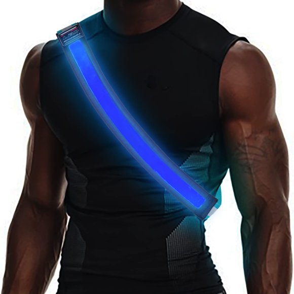 Cinturón LED OLIKER para correr reflectante con luz de seguridad azul