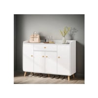 Genérico - Zapatero Organizador 120Cmx30X84Cm De Madera 4 Puertas Blanco