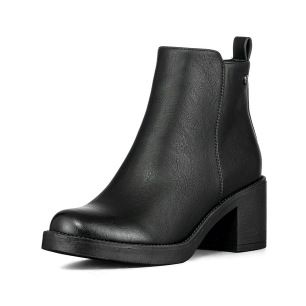 Botin Casual Mujer Eco Cuero Tacon Alto Felpa Weide QBM16