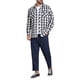 thumbnail image 2 of INSPIRE CHIC Camisas de Hombre de Manga Larga Ajustadas con Botones y Bolsillo a Cuadros de Colores Contrastantes S Negro Blanco, 2 of 7