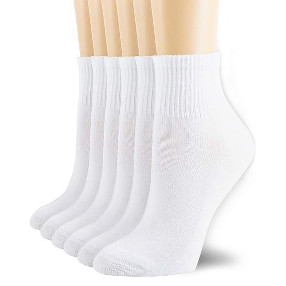 Calcetines deportivos NevEnd de algodón con cuello redondo y tobillo, 6 pares, para mujer