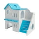 thumbnail image 4 of Casa De Hámster Con Tablero De Escalera, Juguete De Exploración, Patio De Recreo, Escondite De Madera, Azul, 4 of 5