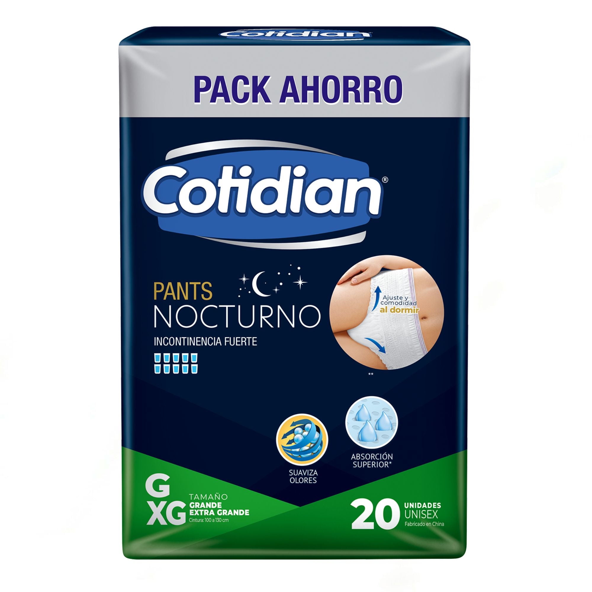 Pants Nocturnos Incontinencia Fuerte G/xg 20 Un Cotidian