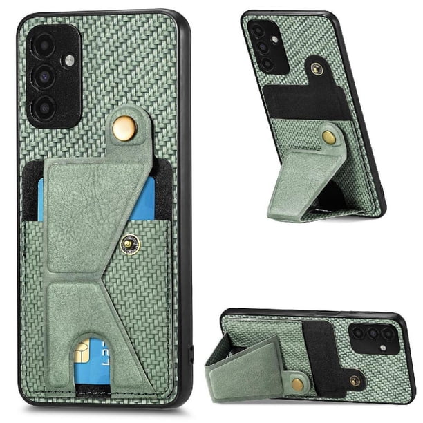 Funda Resistente para Samsung Galaxy A13 5G con Tarjetero y Soporte, Diseño Magnético Verde
