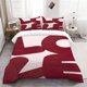 thumbnail image 1 of 3pcs Red and White Geometric Star Pattern Bedding Set Soft and Comfortable, 1 of 5