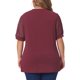 thumbnail image 3 of Agnes Orinda Blusas Casuales de Manga Abullonada con Cuello en V y Lunares Suizos para Mujer de Talla Grande 4X Rojo, 3 of 6