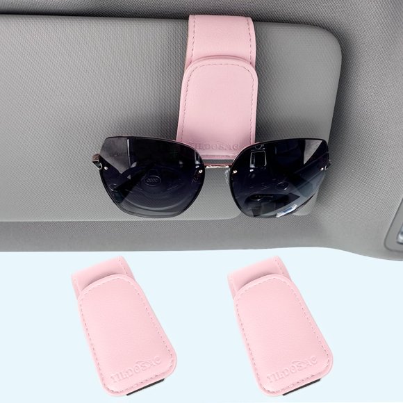 Soporte Magnético para Gafas de Sol TILDOSAC para Visera de Coche - Pack de 2 en Cuero