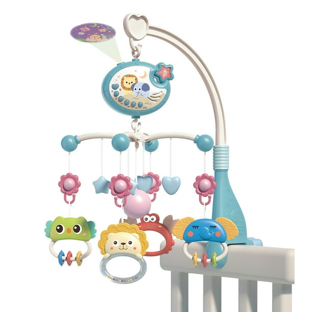 Baby Bedside Toys: Stroller Bell, Music Rotator, Remote Control Projection Light & More - Perfect Comfort for Newborns!