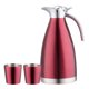 thumbnail image 2 of Frasco aislado de acero inoxidable de la jarra térmica de café con taza roja 1.5L, 2 of 3