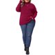 thumbnail image 4 of GRACE & GRANDEUR Ropa de Halloween para Mujer Tallas Grandes Suéter de Cuello Alto Tejido Suave con Mangas Largas y Ajuste Relajado 1X Burdeos, 4 of 7
