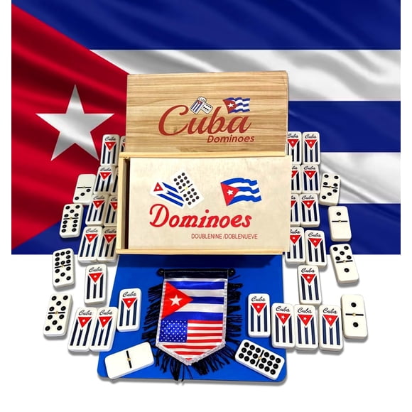 Juego de Dominó Cubano Doble Nueve PRK 14 con Estuche de Madera