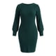 thumbnail image 5 of GRACIA Y GRANDEZA Disfraces de Halloween Vestido Suéter Mujer Tallas Grandes Punto Cuello Redondo Manga Linterna Botones Ajustado Vestidos Midi Otoño Invierno Ceñidos Cuerpo 2X Verde Oscuro, 5 of 7