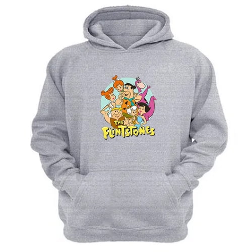 Genérico - Polerón Canguro Los Picapiedras Gris Claro Talla S Unisex