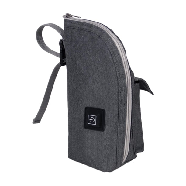 Bolsa Para Biberón Infantil, Calentador De Leche Con Calefacción Portátil Para Viaje De Negocios En Coche, Gris