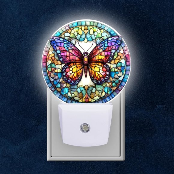 Luz nocturna LED Mearafois Mariposa Mandala Crepúsculo‑Amanecer