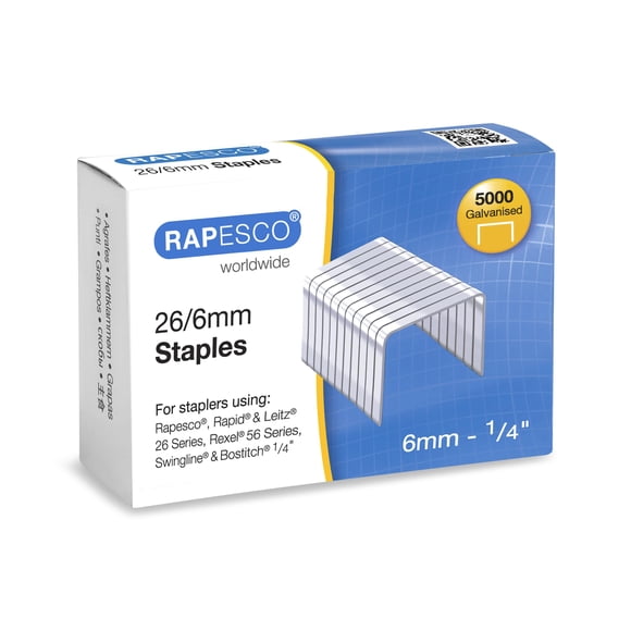 Grapas RAPESCO S11662Z3 26/6 mm galvanizadas 5000 unidades
