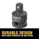 thumbnail image 2 of Adaptador de impacto DEWALT 1/2 Drive 1/2 a 3/8 de acero tratado térmicamente, 2 of 2