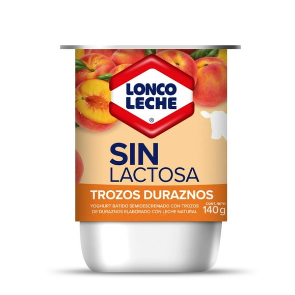 Yoghurt Batido Sin lactosa con Trozos sabor Durazno Pote, 140 g