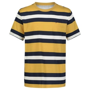 Camiseta Tommy Hilfiger De Manga Corta Con Rayas De Rugby Para Niños