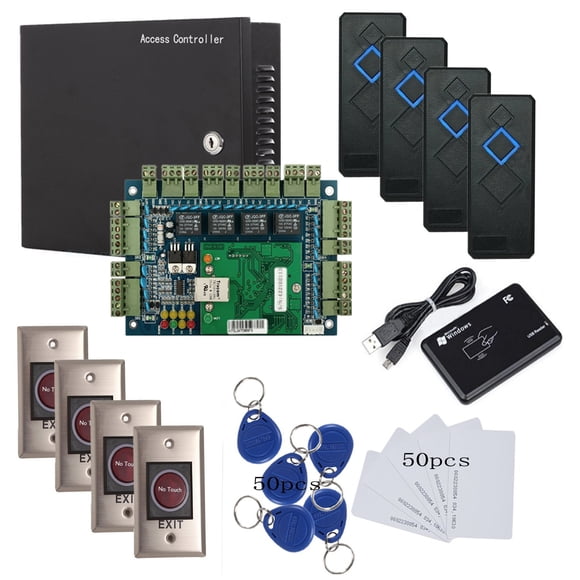 Sistema de control de acceso MENGQI-CONTROL para 4 puertas con RFID TCP/IP