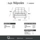 thumbnail image 3 of Sofa Napoles 1C Tela Velvet Negro, 3 of 3