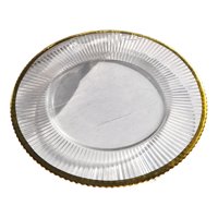 Genérico - Set 3 Plato Transparente Borde Dorado Decoración Jhn