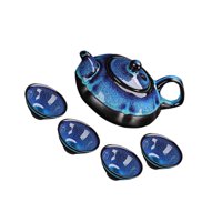 Magideal - Juego De Té De Cerámica, Juego De Tetera, Artesanías, Regalo De Diseño Vintage, Juegos De Té Prácticos, Juego De Tetera Y Taza De Té Para Fiesta En El 13Cmx6Cm 7Cmx3Cm