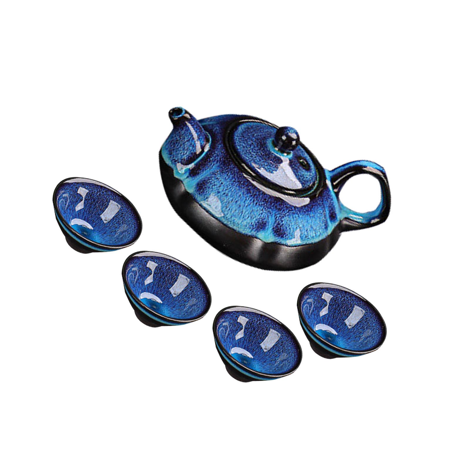 Magideal - Juego De Té De Cerámica, Juego De Tetera, Artesanías, Regalo De Diseño Vintage, Juegos De Té Prácticos, Juego De Tetera Y Taza De Té Para Fiesta En El 13Cmx6Cm 7Cmx3Cm
