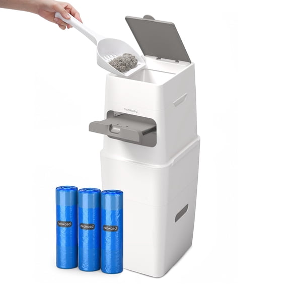 Cubo de basura Neakasa 11,2 L control de olores blanco