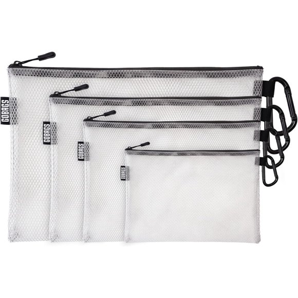 GOBAGS Air Production MultiSize Clear Zipper Pouch 4Pack