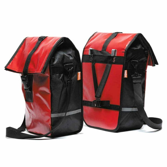 Alforja Doble Para Bicicleta Impermeable Rojo