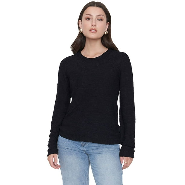 Sweater Mujer Cinta Color Negro Corona