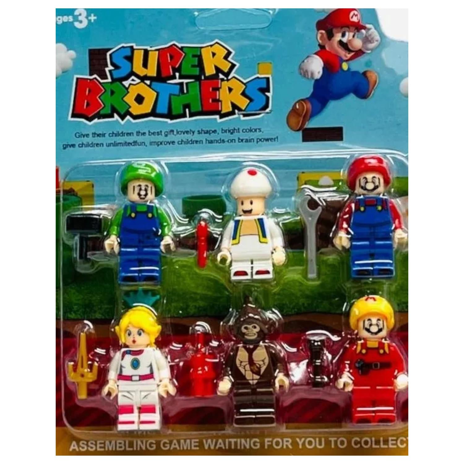 Total Click - Juguete Set 6 Figuras Mario Bros Con Accesorios