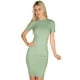 thumbnail image 1 of Vestido Midi Ajustado De Canalé Verde, 1 of 4