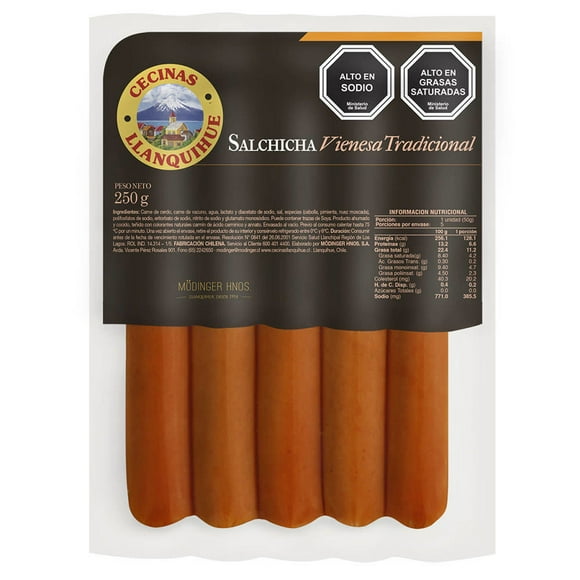 Salchichas Tradicional Paquete 5 Un, 250 g
