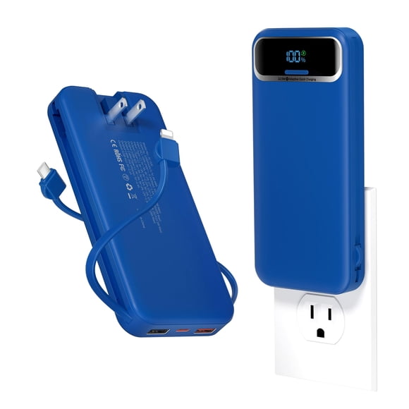 Cargador portátil Power Bank de 1200 mAh con cables integrados