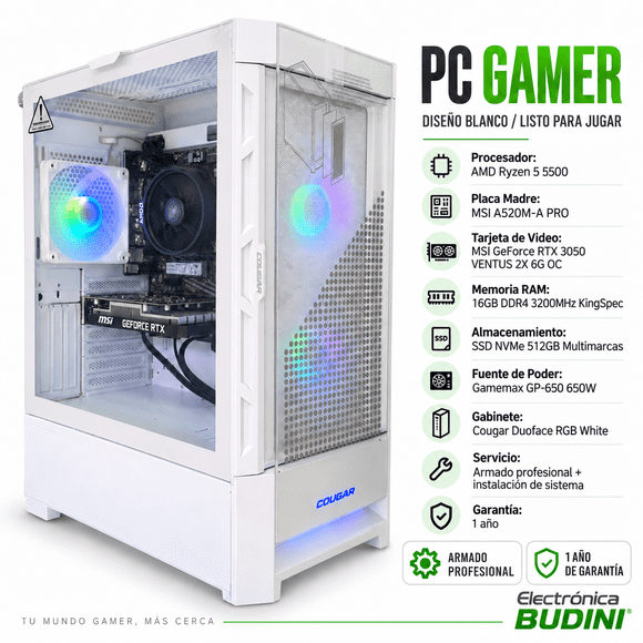 Pc Gamer Ryzen 5 5500 / Ssd Nvme 512gb / 16gb Ram / Rtx 3050 6gb