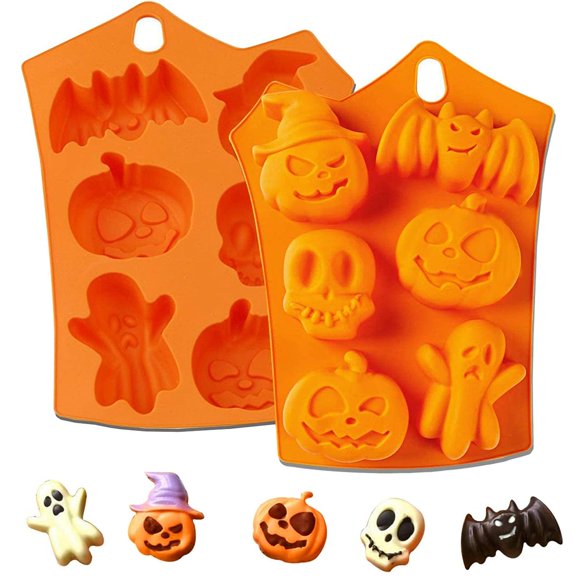 Molde de silicona naranja para Halloween OMDBAGD - juego de 2 unidades