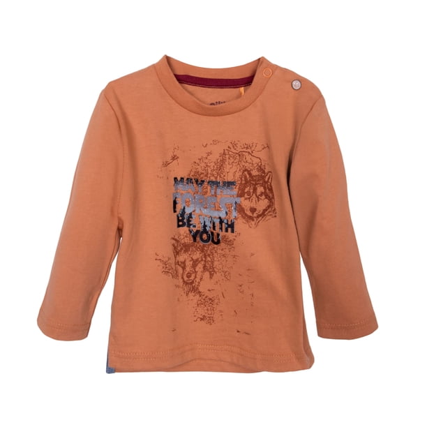 Polera Bebé Niño Manga Larga Estampado Forest Café