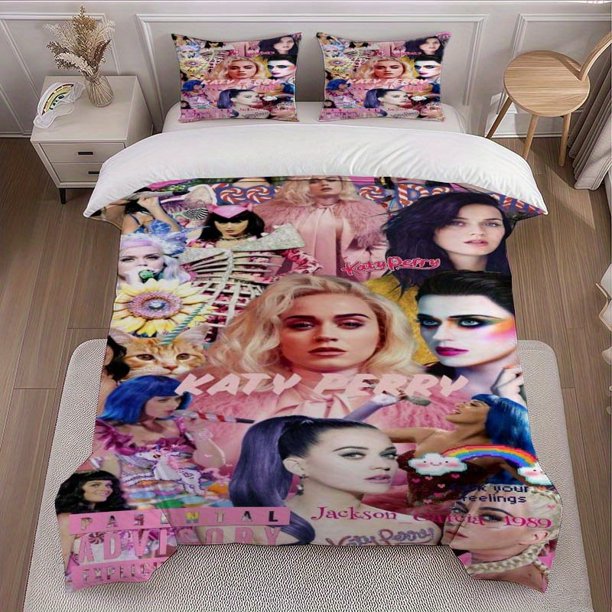 Collage Art Themed Bedding Set Cover and Pillowcase Set Soft and Comfortable for All Seasons